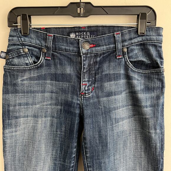 Rock & Republic Kasandra Bootcut Jeans Red Embroidered Pocket 28 - Picture 6 of 8